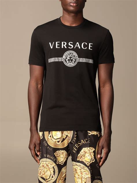 t-shirt versace uomo nera|versace polo shirts.